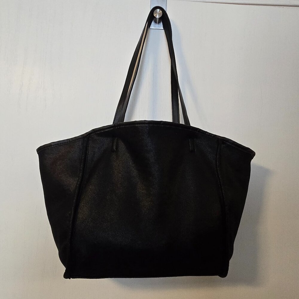 Neiman Marcus Reversible Faux Fur & Vegan Leather Tote - 2 Bags in 1!